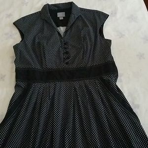 Black polka dot dress